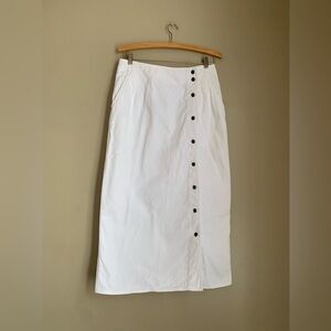 Liz wear liz Claiborne white 90’s denim jean skirt buttons vintage